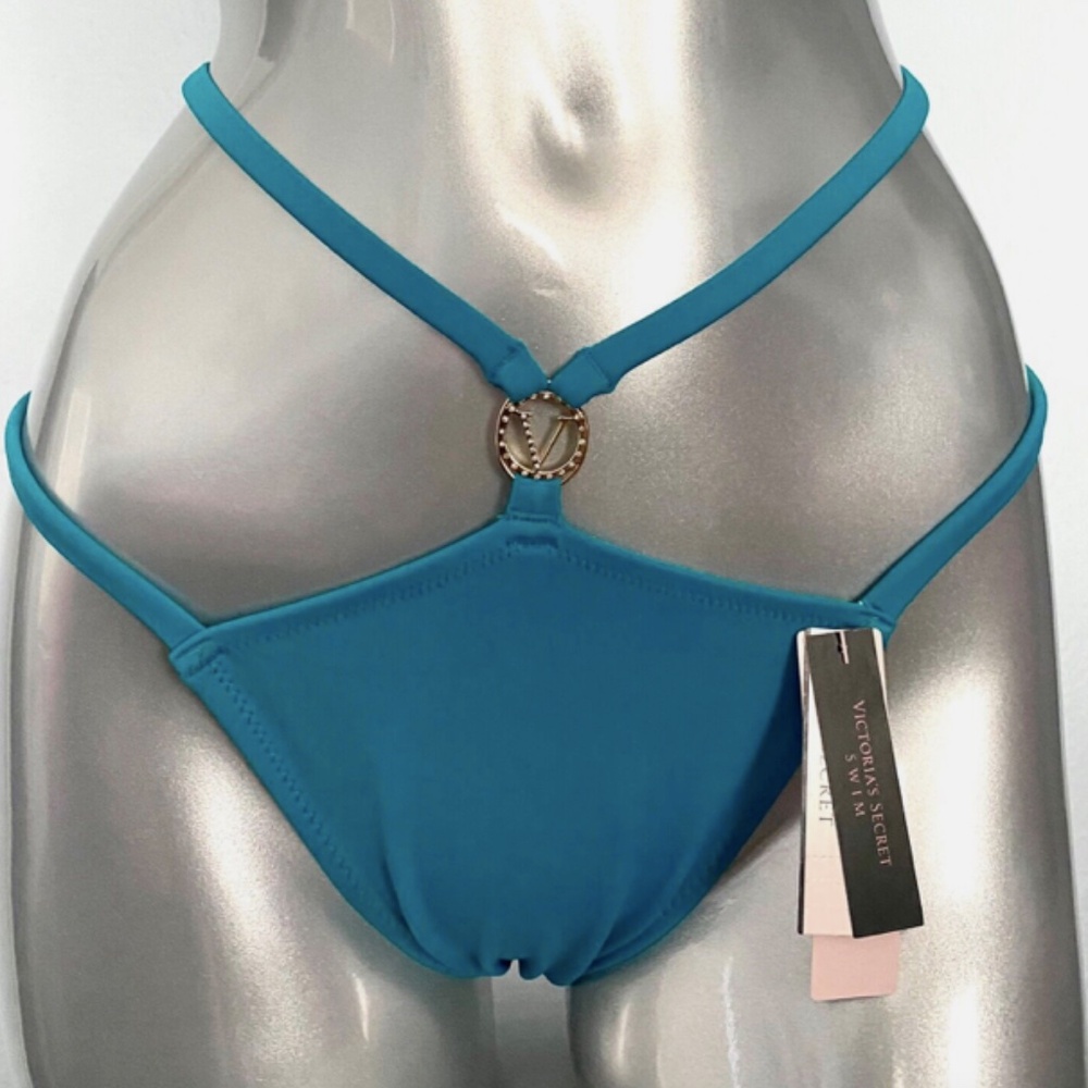 Victorias Secret Cosmo Nwt Strappy Gold V Kamari Brazilian Swim Bikini Bottom